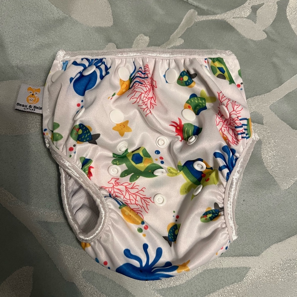 Beau & Belle littles Colorful Swim Diaper reusable 0-36mo